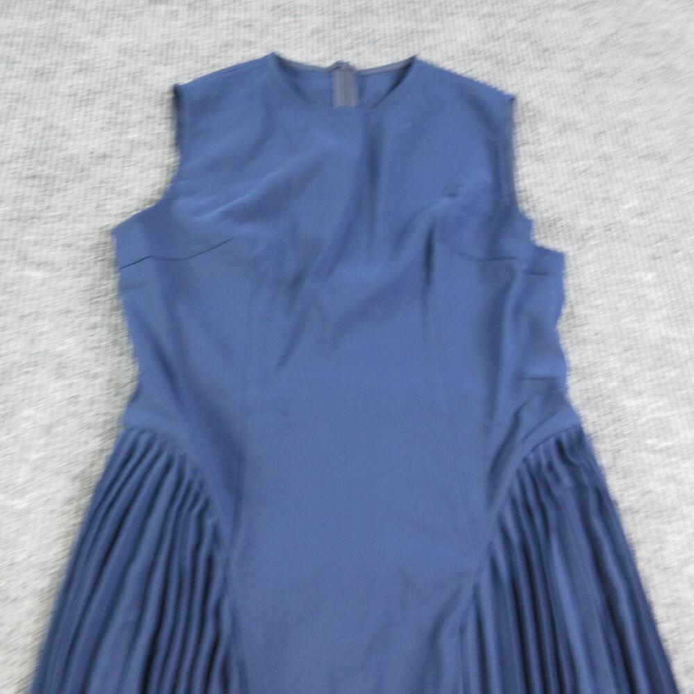 COMMENSE Dress Womens XL Blue Fit & Flare Maxi Pleated Sleeveless Round Neck NWT - Picture 4 of 16